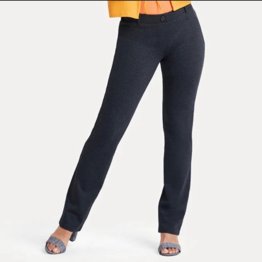 Betabrand‎ Dress Pant Yoga Pants Straight-Leg Classic in Black Size L
